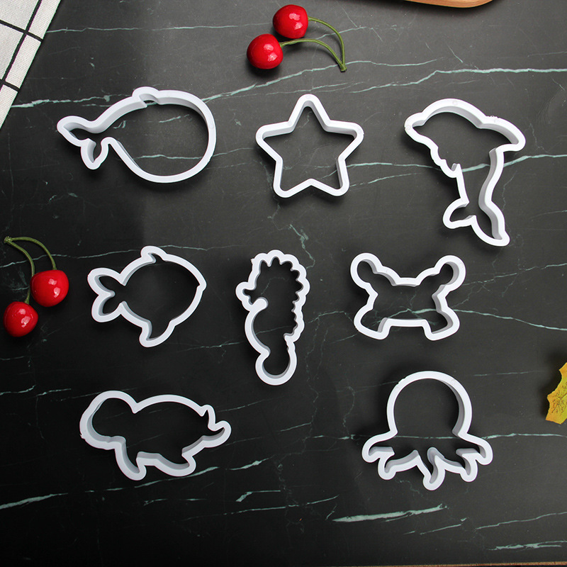 Whale Dolphin seahorse sea animal biscuit mould flip sugar printing mould chocolate cake mould DIY baking tool