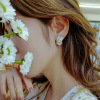 Fashionable silver needle, cute earrings, silver 925 sample, Korean style, simple and elegant design, wholesale