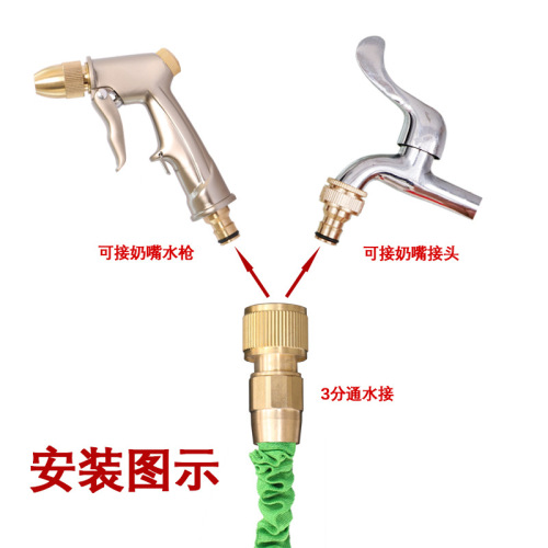 Special plastic quick connector for telescopic pipe 3-point soft water pipe water connector car wash water gun thin water pipe connector accessories