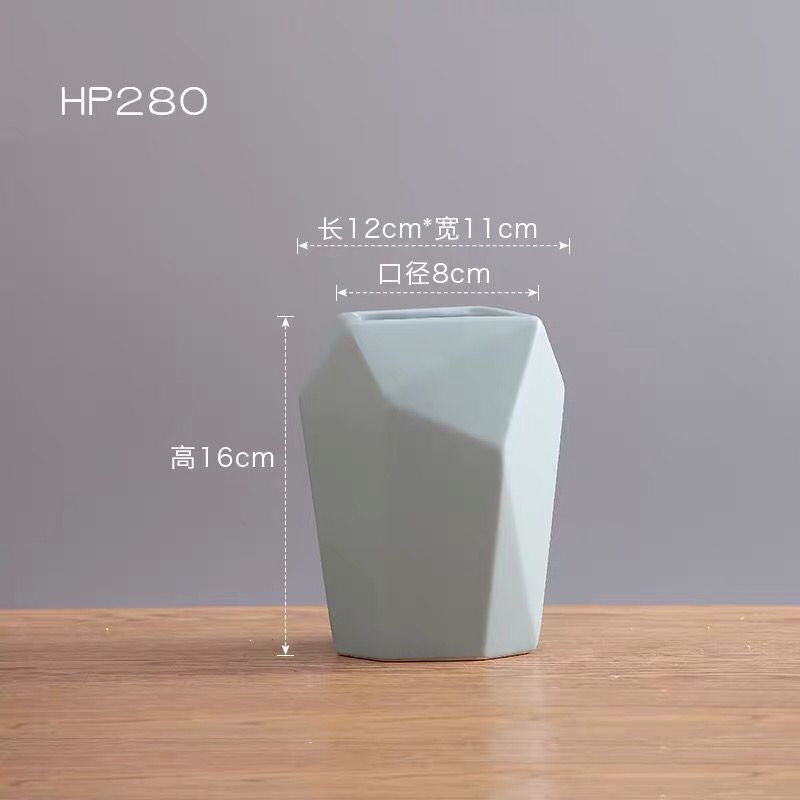 Moderno simple europeo florero de cerámica decoración salón arreglo floral color creativo geométrico TV gabinete al por mayor