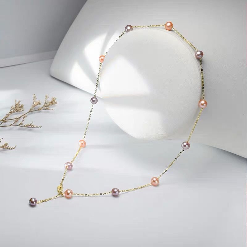 Factory direct supply fresh water pearl gypsophila S925 silver necklace fashion neck chain net red hot wholesale