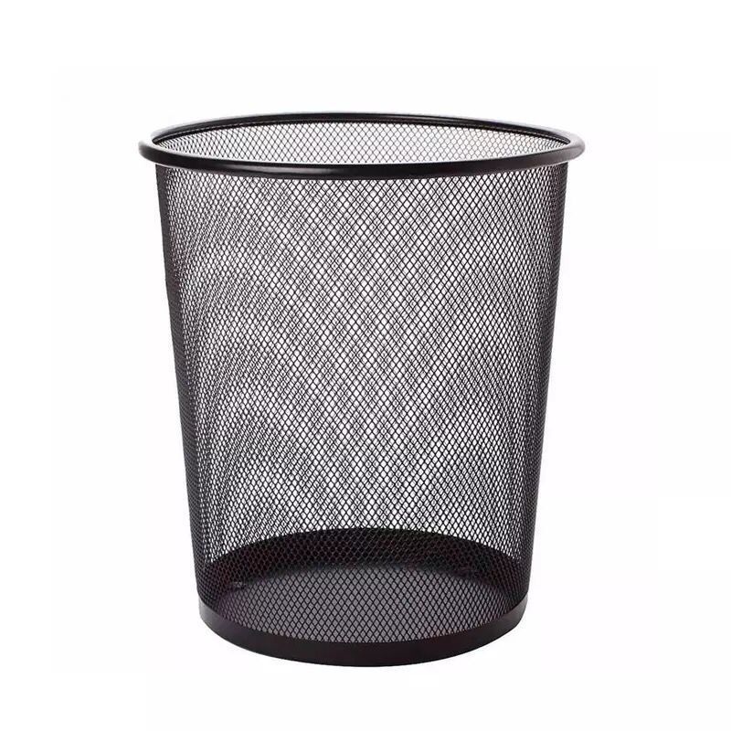 Thickened anti-rust iron mesh trash can household metal trash can office barbed wire trash can bathroom without lid
