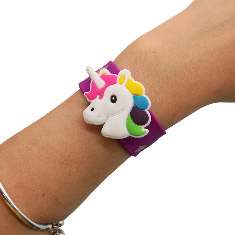 Corea del Sur lindo niños y niñas pareja reloj de silicona Snap anillo unicornio pulsera actividad regalo al por mayor