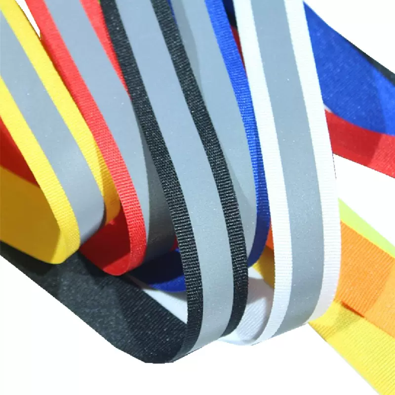 涤纶反光织带全涤加反光条网络丝环卫服 帐篷安全背心带衣书包现