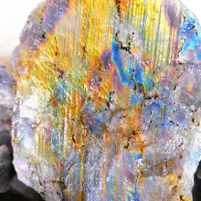 天然彩色拉长石原石 原矿物彩月光石3-8厘米饰品摆件雕刻料