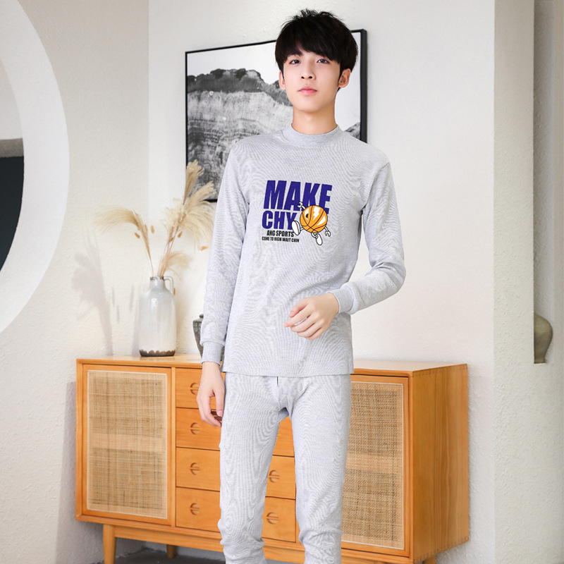 Adolescentes medio y grande ropa interior para niños traje de niños extra grande ropa de otoño pantalones largos traje suéter de algodón ropa interior larga para hombres