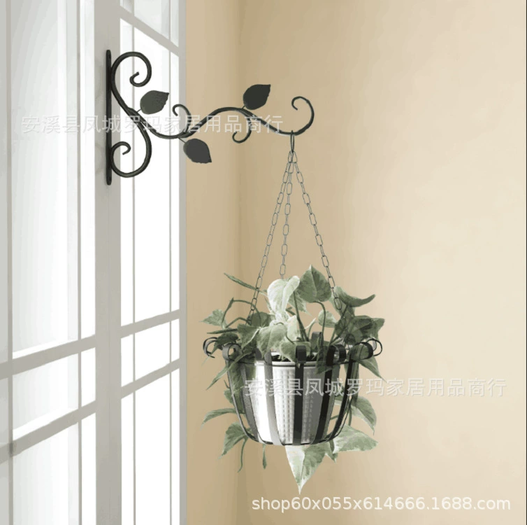 Трансграничный настенный кованый железный крючок для цветочной корзины подвесная настенная отделка Настенная Корзина держатель для цветов металлический подвесной держатель для цветов