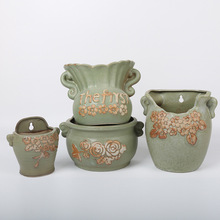 陶瓷壁挂墙面花盆窑变K釉复古老桩大号多肉植物拼盘盆栽绿植摆件