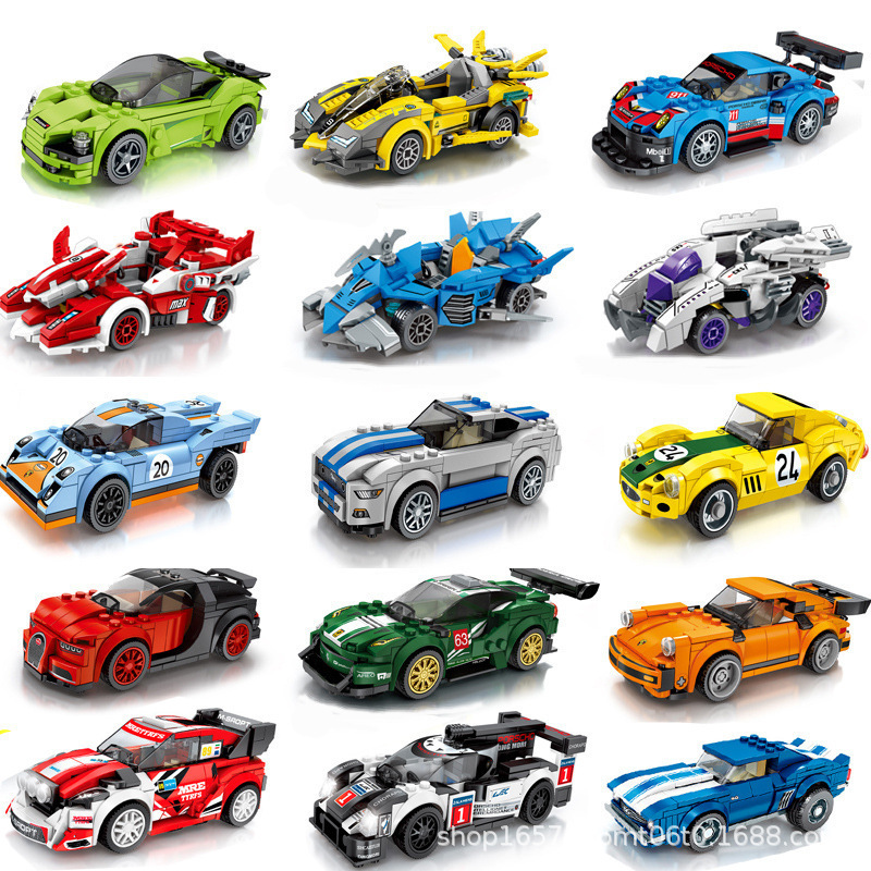 Senbao Building Blocks Racing Series Cars Children Boys Sports Car Prizes Gifts and Intellect Assembled Gift Toys