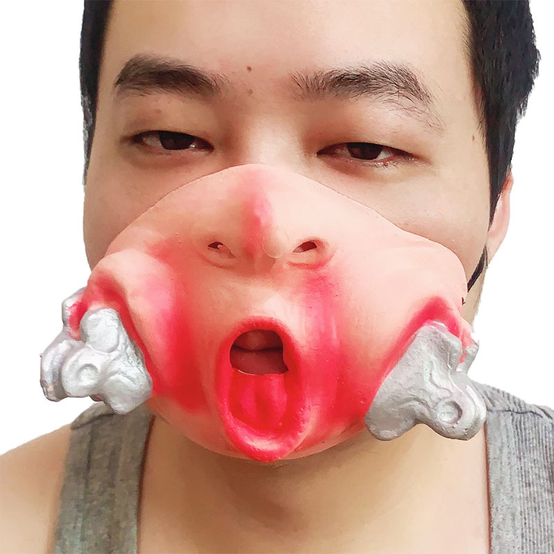 Halloween bar fiesta suministros mascarada máscara de rendimiento látex media cara máscara rendimiento divertido látex carretera
