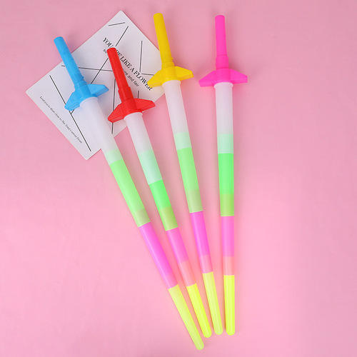 Large concert glow stick props children's four-section glow stick telescopic stick flash stick wholesale street stall toys