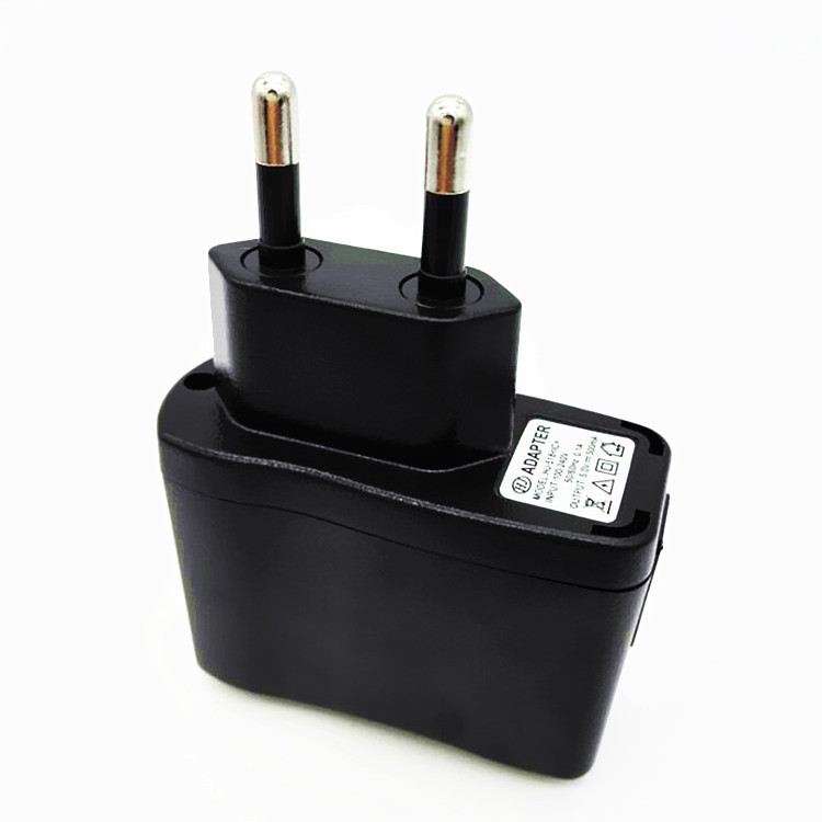 欧规出口纯铜脚充电器5V500mA充头欧规铜脚USB欧规插头电源适配器