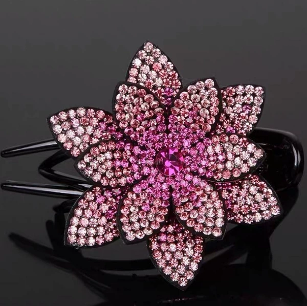 Three-toothed clip-Lotus Rose Pink