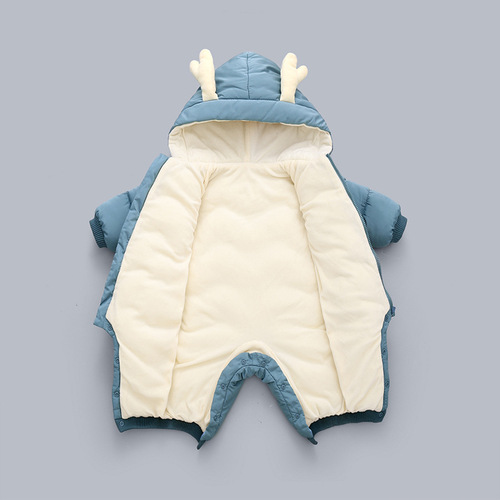 Baby's winter crawling suit, stylish baby outerwear, unisex onesie set, wearable baby wrap