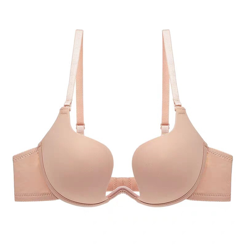 European and American Sexy Underwear Women's Deep V Invisible Hanging Neck U-shaped Beautiful Back Underwear Small Chest Gathering Anti-sagging Bra