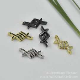 饰品配件微镶铜配件 微镶锆石配件 比心形状 手串配件手链配件