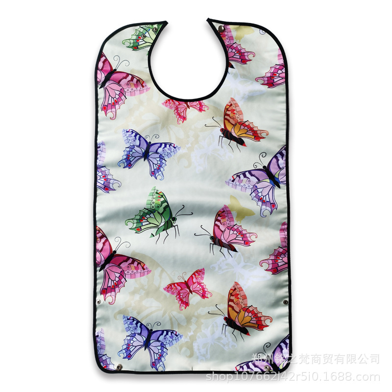 Suministro transfronterizo babero de ancianos babero de alimentación de doble capa a prueba de agua fabricante de impresión en stock