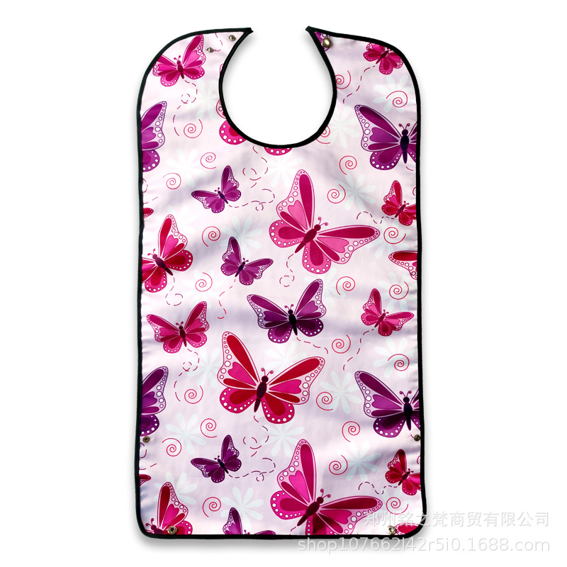 Suministro transfronterizo babero de ancianos babero de alimentación de doble capa a prueba de agua fabricante de impresión en stock