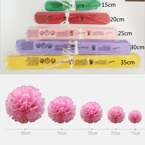 Wholesale European and American Decorative Paper Pom Pom Flowers for Birthday Party Decor, Shopping Mall Window Display Handmade Paper Flowers