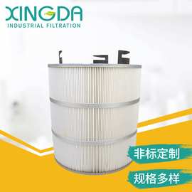 喷砂房抛丸机除尘滤芯斜插吊装上装卡扣式烟气粉尘回收除尘器滤筒