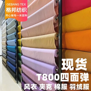 现货 抗皱记忆棉感T800四面弹 羽绒服棉服冲锋衣滑雪服布料