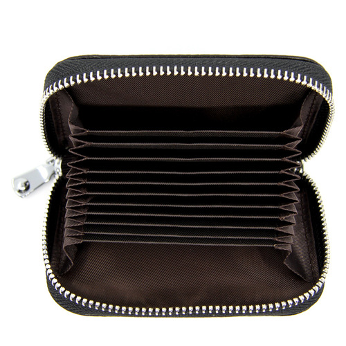 Foreign trade first-layer cowhide organ genuine pickup bag with multiple card slots and large capacity RFID anti-degaussing men's ID card holder for women