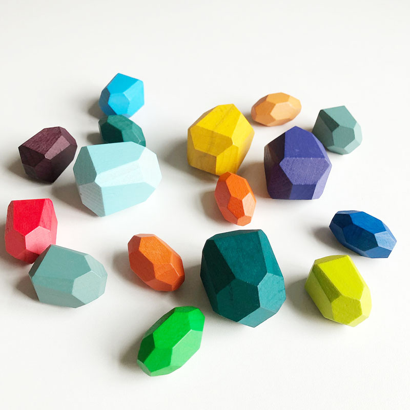 Defectuoso rompecabezas de piedra laminada coloridos bloques de construcción de piedra laminada Jenga juguete decoración formación niños y niñas piedra