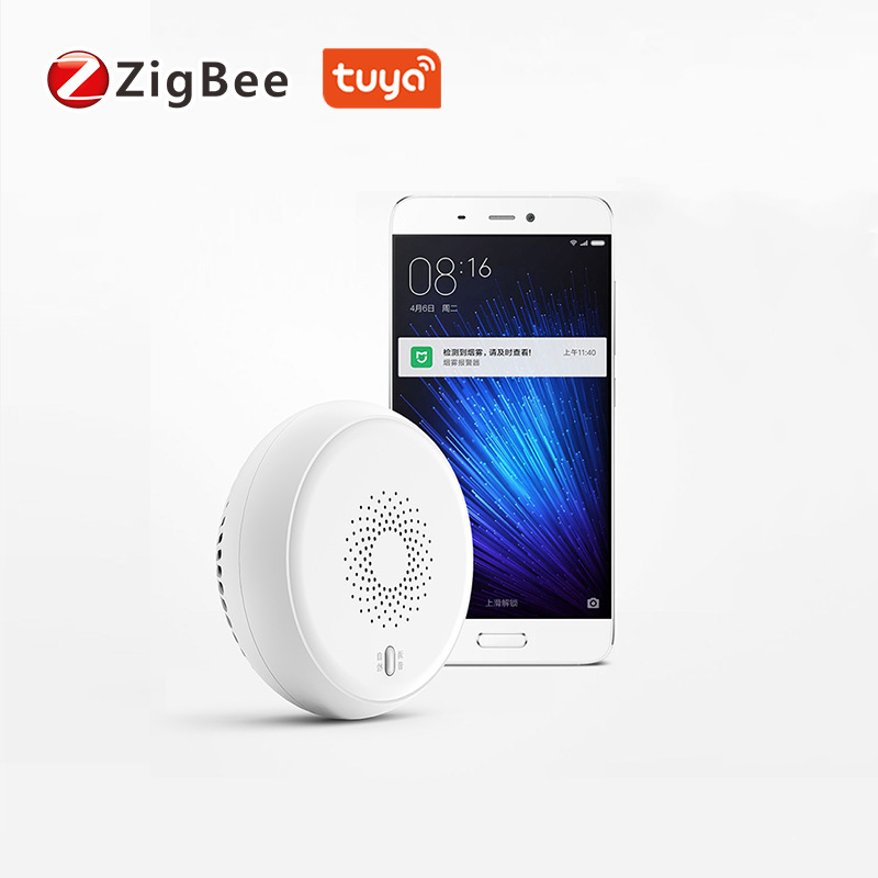 Tuya智能烟感侦测器无线烟雾报警感应器涂鸦zigbee烟雾探测器
