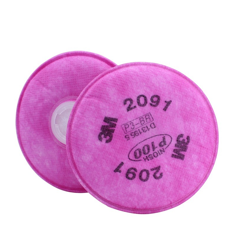 3m2091CN P100滤棉过滤棉防尘棉过滤纸防烟配半面具滤芯使用