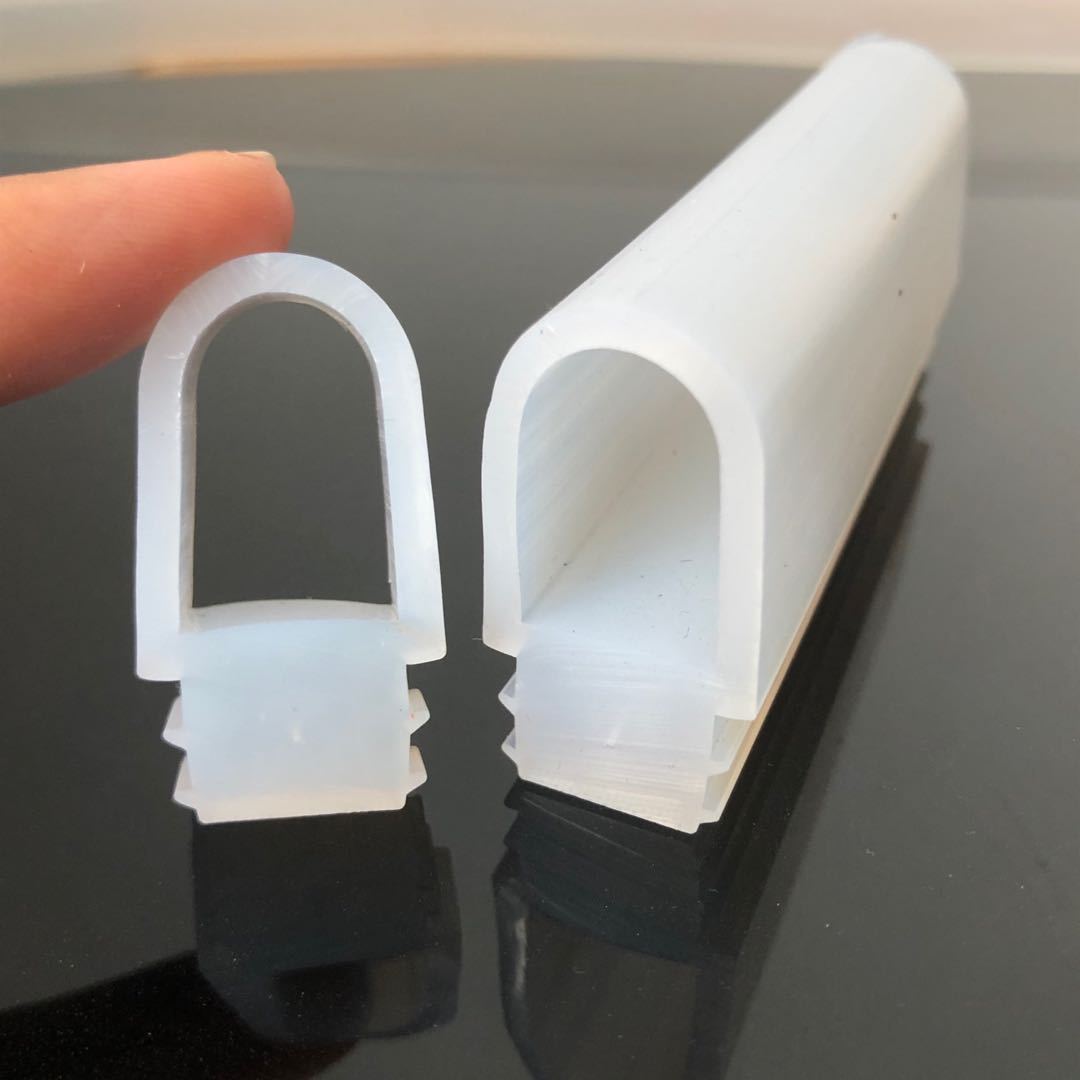 供应蒸饭锅烤炉门用硅胶密封条卡槽防撞D型高温硅胶条