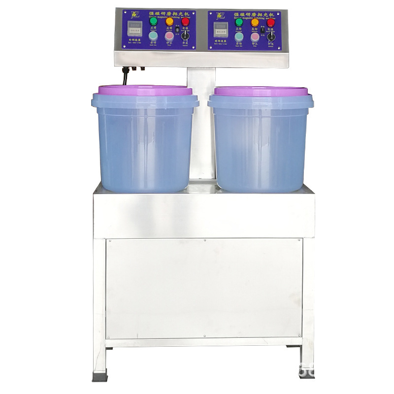 Magnetic Polishing Machine with Dual Workstations for Stainless Steel, Strong Magnetic Grinding, Low Cost and Fast Speed