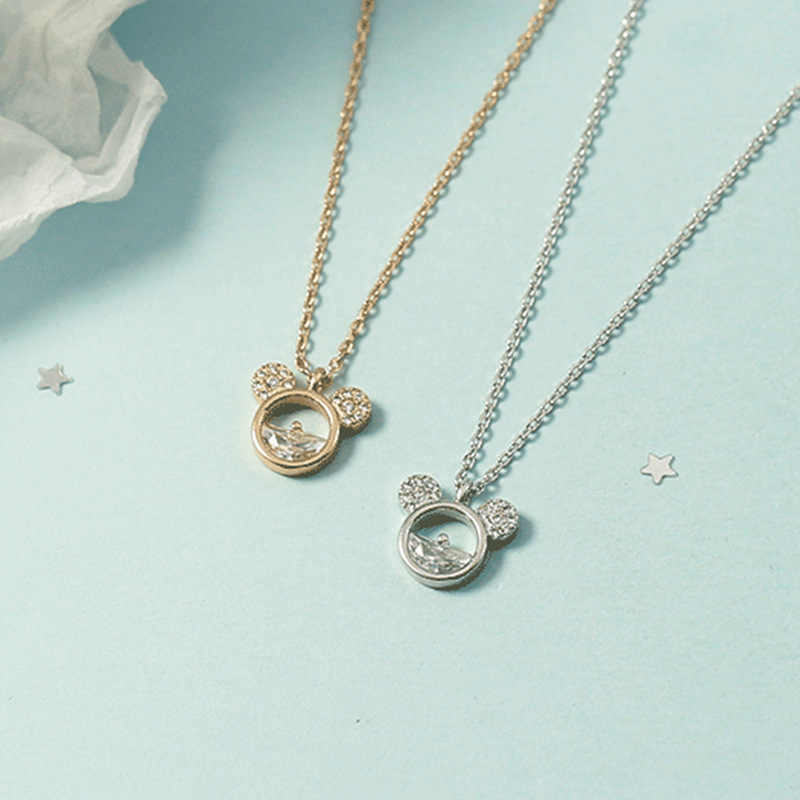 Korean Style Diamond-encrusted Mickey Mouse Head Necklace Women's Niche Design Sense Cold Style Light Luxury All-match Collarbone Chain ebay Korean Style Diamond-encrusted Mickey Mouse Head Necklace Women's Niche Design Sense Cold Style Light Luxury All-match Collarbone Chain ebay