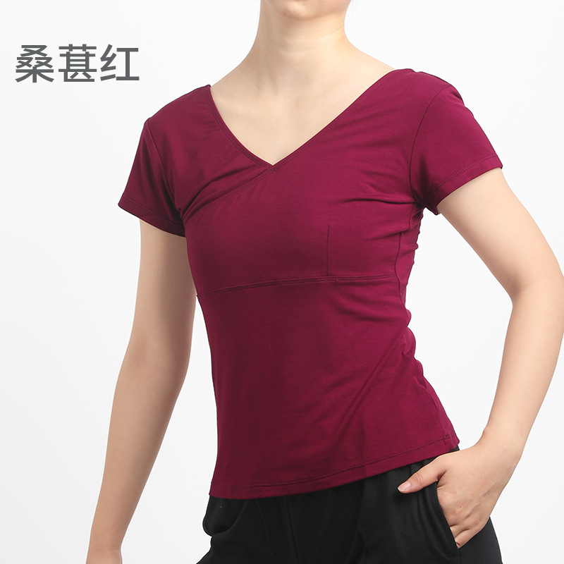 Ropa de yoga para adultos Top manga corta aeróbicos Top correr Cruz deportes fitness camiseta danza ejercicios
