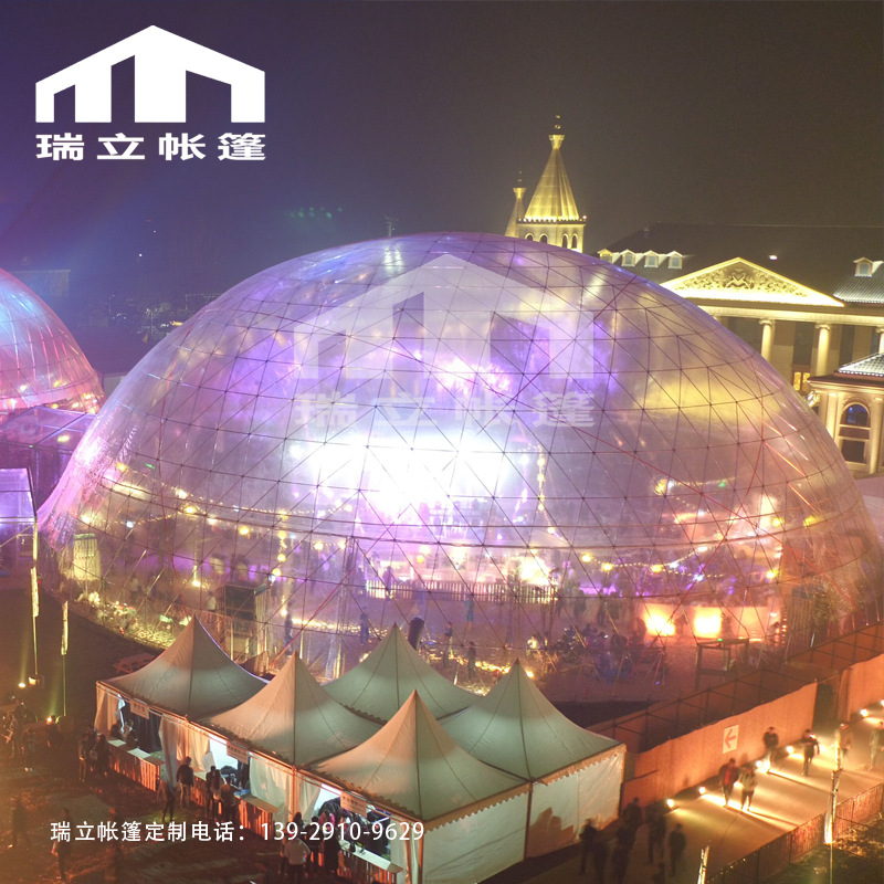 50米全透明球形篷房 户外活动帐篷用于沙滩音乐节车展 可上门安装