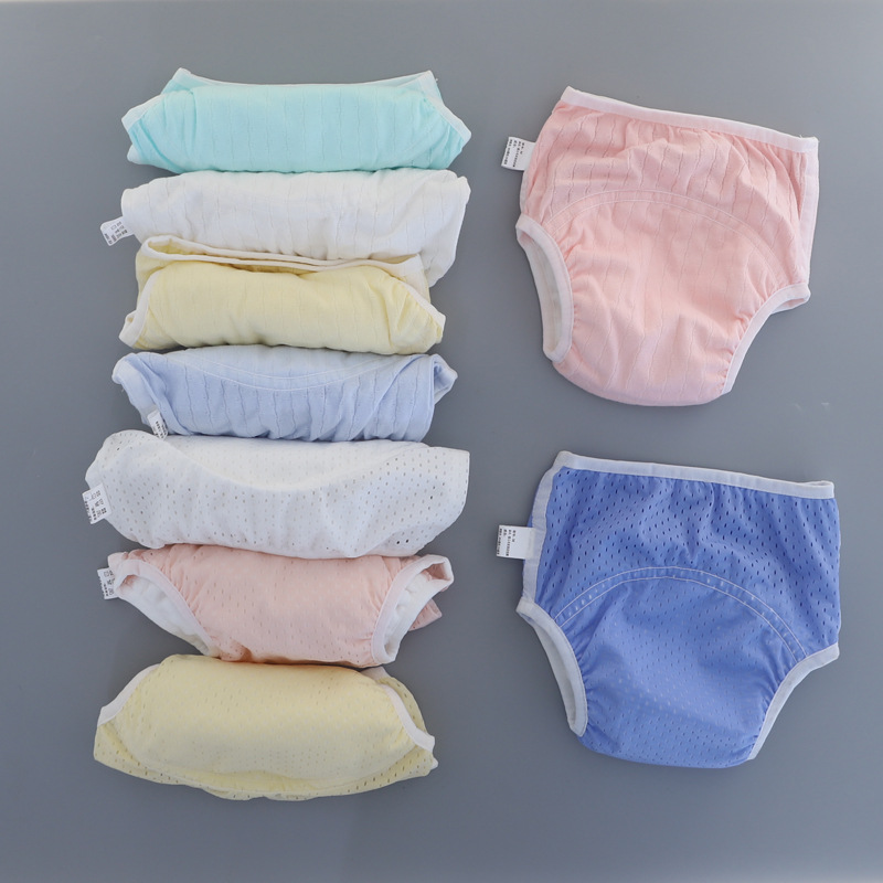 Ice Silk baby training underwear leak-proof washable waterproof cotton mesh baby diapers ring diaper male and female baby
