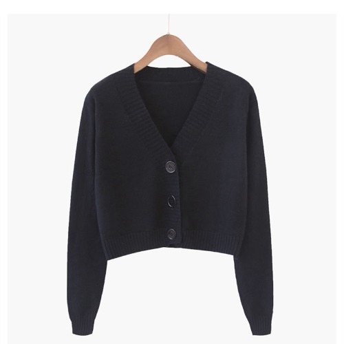 Internet celebridad aguacate verde punto cardigan abrigo moda mujer corto cintura alta chal manga larga con cuello en V suéter exterior moda image 10