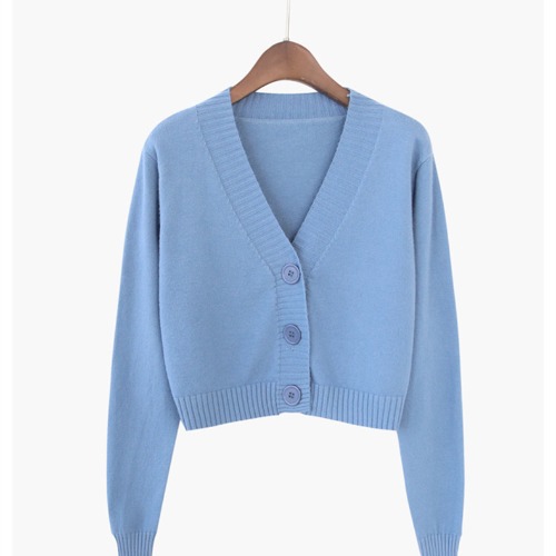 Internet celebridad aguacate verde punto cardigan abrigo moda mujer corto cintura alta chal manga larga con cuello en V suéter exterior moda image 13