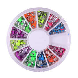 美甲用品工具美甲饰品金属柳丁美甲荧光贴片铆钉贴片价格优惠