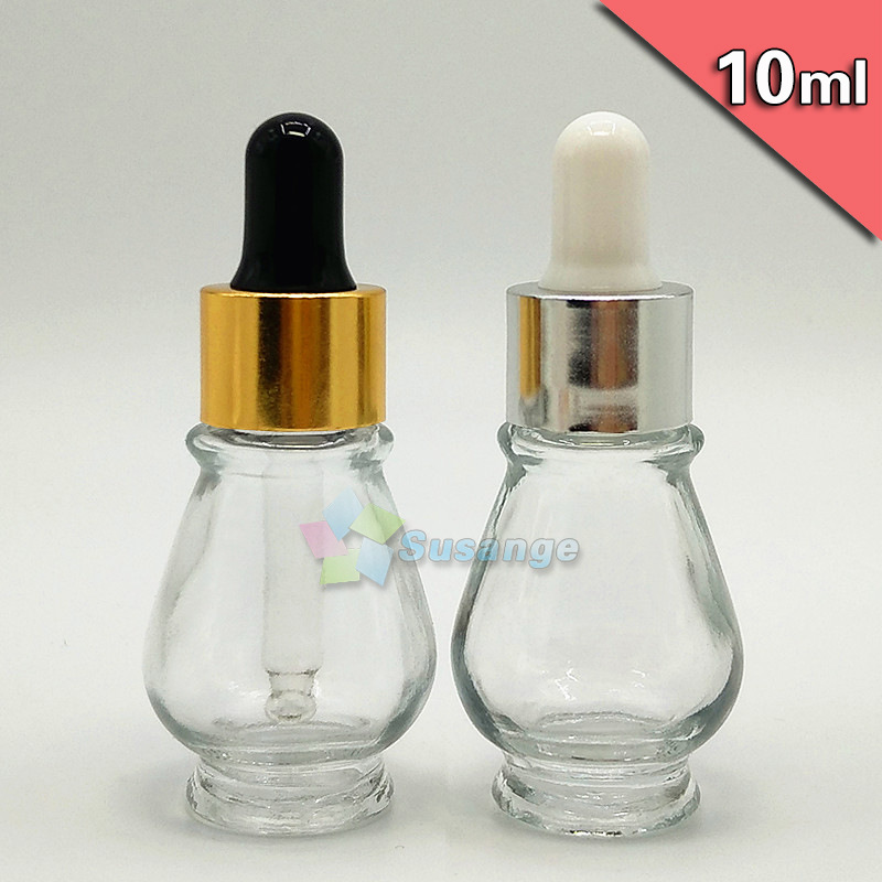 10ml透明单葫芦瓶 玻璃滴管瓶 精油分装瓶 精华液瓶乳液瓶 药油瓶