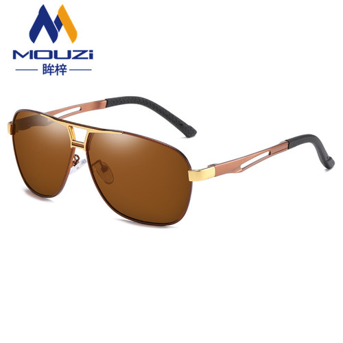 Two-color electroplated retro square frame fashion sunglasses 8521 aluminum magnesium driving sunglasses for men outdoor sports polarized sunglasses