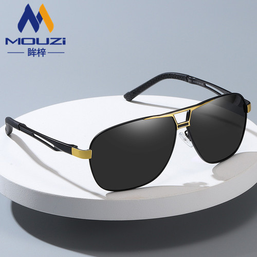 Two-color electroplated retro square frame fashion sunglasses 8521 aluminum magnesium driving sunglasses for men outdoor sports polarized sunglasses