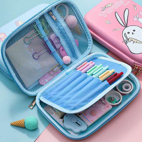Cartoon cute three dimensional capacious children's pencil case for…
