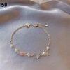 Brand crystal bracelet from pearl, advanced small design beaded bracelet, jewelry, trend of season, internet celebrity, high-quality style