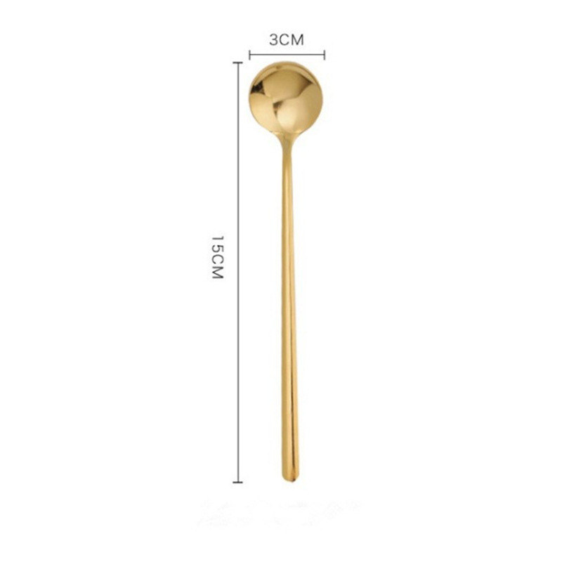 황금 작은 둥근 숟가락 15cm