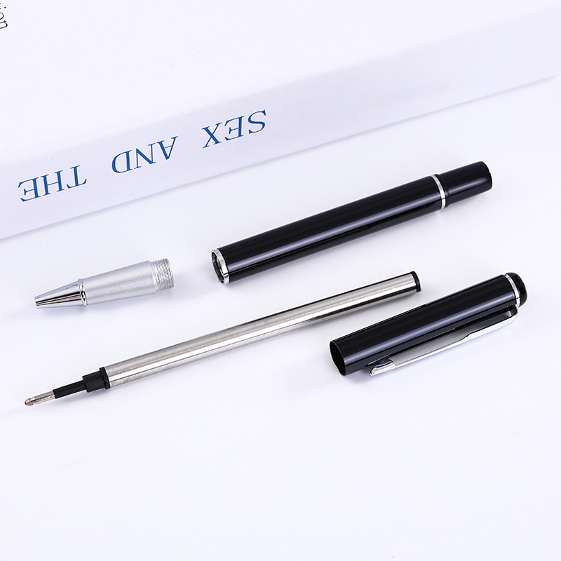 Bolígrafo de metal oficina de negocios pluma de gel Logotipo de letras en stock negocio publicidad regalo pluma firma pluma