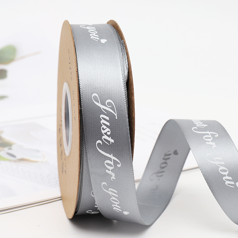 2,5 cm flor floral caja de regalo cinta de poliéster pastel DIY arco cinta sólo para usted letra inglesa cinta