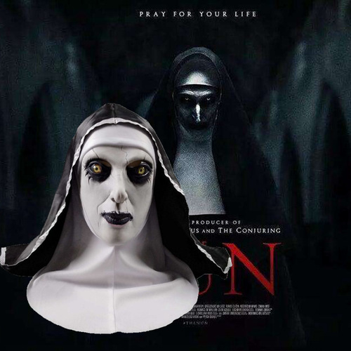 The Conjuring 2 Nun Mask Halloween Horror Makeup Mask Tricky Ghost Face Horror Scary Latex Hood Nun