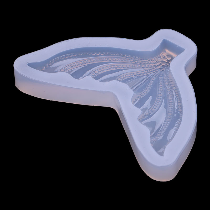 Espejo grande sin molienda sirena cola de pescado molde de silicona DIY cristal Mesa epoxi soporte para teléfono móvil