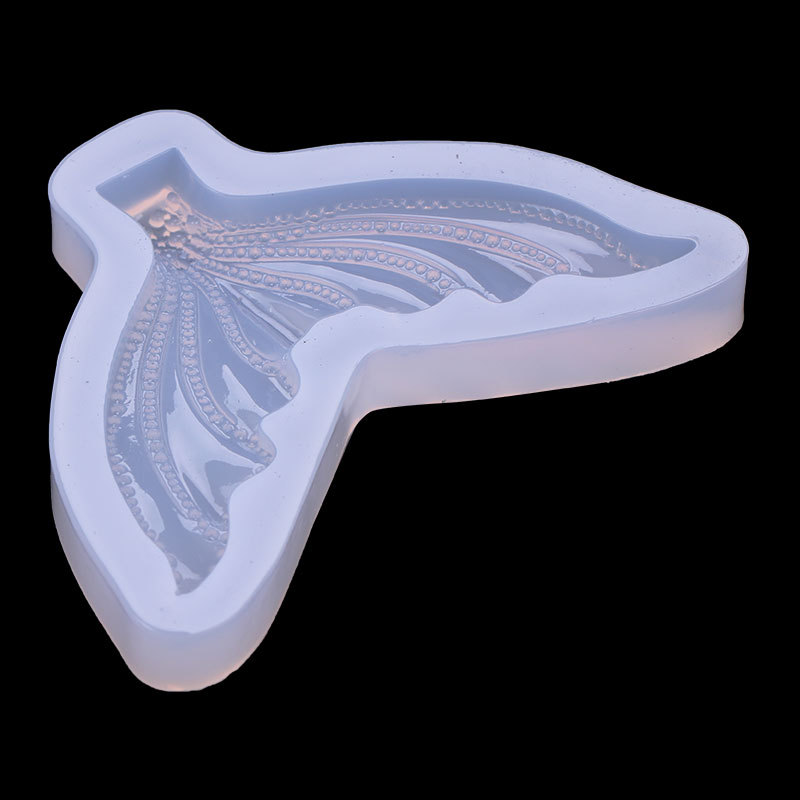 Espejo grande sin molienda sirena cola de pescado molde de silicona DIY cristal Mesa epoxi soporte para teléfono móvil