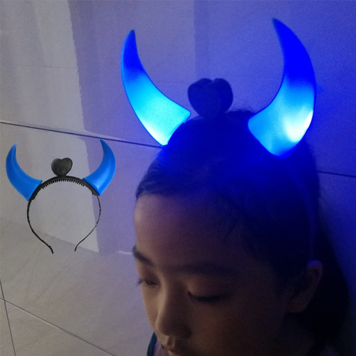 Light-up Horn Hairpin Glow-in-the-Dark Horn Stage Performance Concert Accessories Street Stall Scan Code New Hair Clip